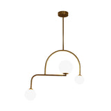 Global Bedroom Chandelier Pendant Lamp White/Yellow Frosted Glass 3 Bulbs Modern LED Hanging Light Kit Clearhalo 'Ceiling Lights' 'Chandeliers' 'Glass shade' 'Glass' 'Island Lights' 'Modern Chandeliers' 'Modern' Lighting' 303586