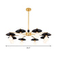 Metal Radial Hanging Chandelier Modernist 6/8 Heads Black and Gold Finish Ceiling Pendant Lamp for Living Room Clearhalo 'Ceiling Lights' 'Chandeliers' 'Modern Chandeliers' 'Modern' Lighting' 303630