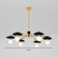 Metal Radial Hanging Chandelier Modernist 6/8 Heads Black and Gold Finish Ceiling Pendant Lamp for Living Room Clearhalo 'Ceiling Lights' 'Chandeliers' 'Modern Chandeliers' 'Modern' Lighting' 303633