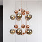 Modernist Globe Hanging Chandelier Smoke Gray Glass 10 Bulbs Living Room Pendant Light Fixture Clearhalo 'Ceiling Lights' 'Chandeliers' 'Glass shade' 'Glass' 'Modern Chandeliers' 'Modern' Lighting' 303651
