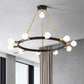 Frosted White Glass Bubble Hanging Chandelier Modernist 11 Heads Black Ceiling Pendant Light Clearhalo 'Ceiling Lights' 'Chandeliers' 'Close To Ceiling Lights' 'Glass shade' 'Glass' 'Modern Chandeliers' 'Modern' Lighting' 303685
