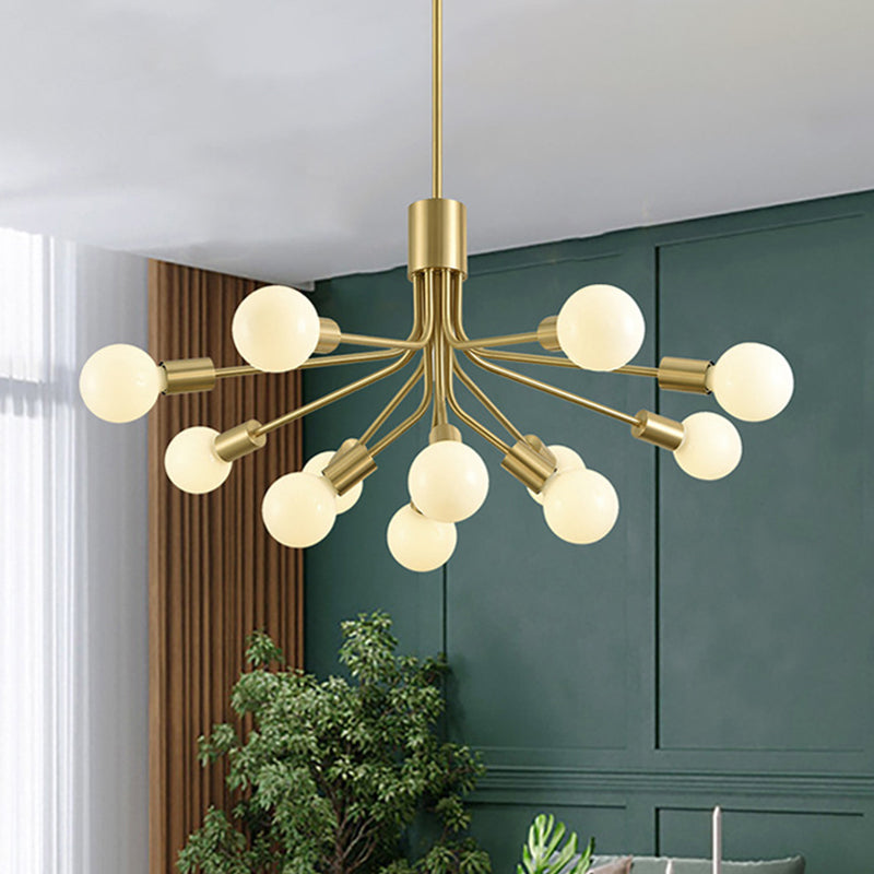 Sputnik Chandelier Lighting Contemporary Metal 12 Heads Brass Pendant Light Fixture Clearhalo 'Ceiling Lights' 'Chandeliers' 'Modern Chandeliers' 'Modern' Lighting' 303737