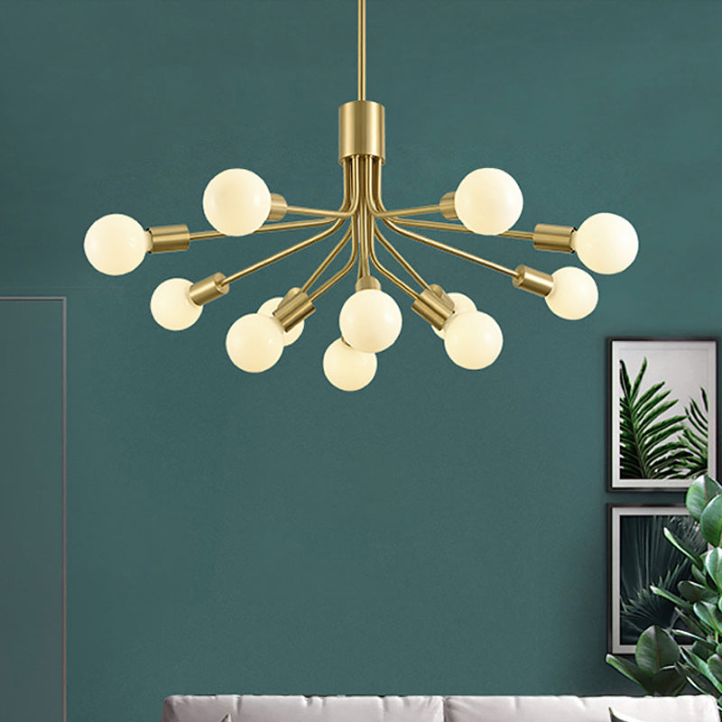 Sputnik Chandelier Lighting Contemporary Metal 12 Heads Brass Pendant Light Fixture Clearhalo 'Ceiling Lights' 'Chandeliers' 'Modern Chandeliers' 'Modern' Lighting' 303739