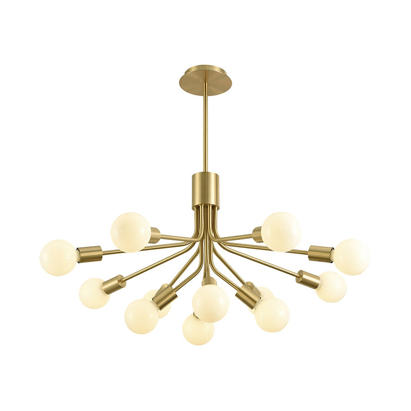 Sputnik Chandelier Lighting Contemporary Metal 12 Heads Brass Pendant Light Fixture Clearhalo 'Ceiling Lights' 'Chandeliers' 'Modern Chandeliers' 'Modern' Lighting' 303740