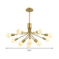 Sputnik Chandelier Lighting Contemporary Metal 12 Heads Brass Pendant Light Fixture Clearhalo 'Ceiling Lights' 'Chandeliers' 'Modern Chandeliers' 'Modern' Lighting' 303741