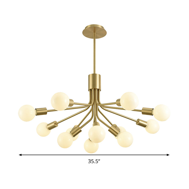 Sputnik Chandelier Lighting Contemporary Metal 12 Heads Brass Pendant Light Fixture Clearhalo 'Ceiling Lights' 'Chandeliers' 'Modern Chandeliers' 'Modern' Lighting' 303741
