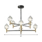 Teardrop Chandelier Lighting Modernist Clear Glass 6/8 Heads Black and Gold Hanging Ceiling Light Clearhalo 'Ceiling Lights' 'Chandeliers' 'Glass shade' 'Glass' 'Modern Chandeliers' 'Modern' Lighting' 303837
