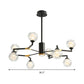 Contemporary Sphere Chandelier Lamp Clear Glass 8/10 Heads Pendant Lighting Fixture in Black Clearhalo 'Ceiling Lights' 'Chandeliers' 'Glass shade' 'Glass' 'Modern Chandeliers' 'Modern' Lighting' 303854