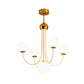 White Glass Spherical Ceiling Chandelier Contemporary 5/7 Bulbs Hanging Light Fixture in Gold Clearhalo 'Ceiling Lights' 'Chandeliers' 'Glass shade' 'Glass' 'Island Lights' 'Modern Chandeliers' 'Modern' Lighting' 303919