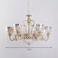 Shell Dome Chandelier Pendant Light Mediterranean 5/9/11 Lights White Ceiling Suspension Lamp Clearhalo 'Ceiling Lights' 'Chandeliers' 'Industrial' 'Middle Century Chandeliers' 'Tiffany Chandeliers' 'Tiffany close to ceiling' 'Tiffany' Lighting' 303932