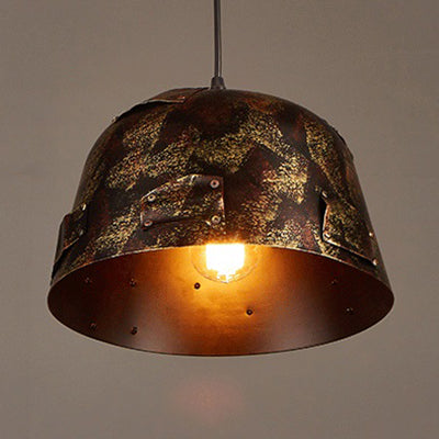 Rustic Stylish Tapered Hanging Lamp 8.5"/9" Wide 1 Light Wrought Iron Pendant Light with Patch Design in Rust Rust 12" Clearhalo 'Art Deco Pendants' 'Cast Iron' 'Ceiling Lights' 'Ceramic' 'Crystal' 'Industrial Pendants' 'Industrial' 'Metal' 'Middle Century Pendants' 'Pendant Lights' 'Pendants' 'Tiffany' Lighting' 30519