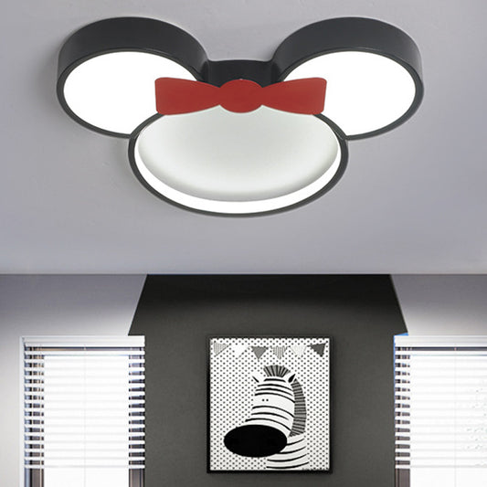 Acrylic Cartoon Mouse Ceiling Lamp Modern Simple LED Ceiling Mount Light in Black for Child Bedroom Black Minnie Clearhalo 'Ceiling Lights' 'Close To Ceiling Lights' 'Close to ceiling' 'Flush mount' Lighting' 30651