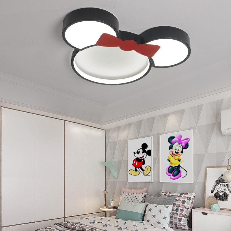 Acrylic Cartoon Mouse Ceiling Lamp Modern Simple LED Ceiling Mount Light in Black for Child Bedroom Clearhalo 'Ceiling Lights' 'Close To Ceiling Lights' 'Close to ceiling' 'Flush mount' Lighting' 30652
