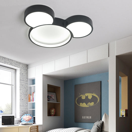 Acrylic Cartoon Mouse Ceiling Lamp Modern Simple LED Ceiling Mount Light in Black for Child Bedroom Clearhalo 'Ceiling Lights' 'Close To Ceiling Lights' 'Close to ceiling' 'Flush mount' Lighting' 30656