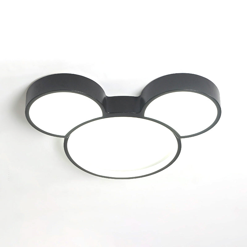 Acrylic Cartoon Mouse Ceiling Lamp Modern Simple LED Ceiling Mount Light in Black for Child Bedroom Clearhalo 'Ceiling Lights' 'Close To Ceiling Lights' 'Close to ceiling' 'Flush mount' Lighting' 30657