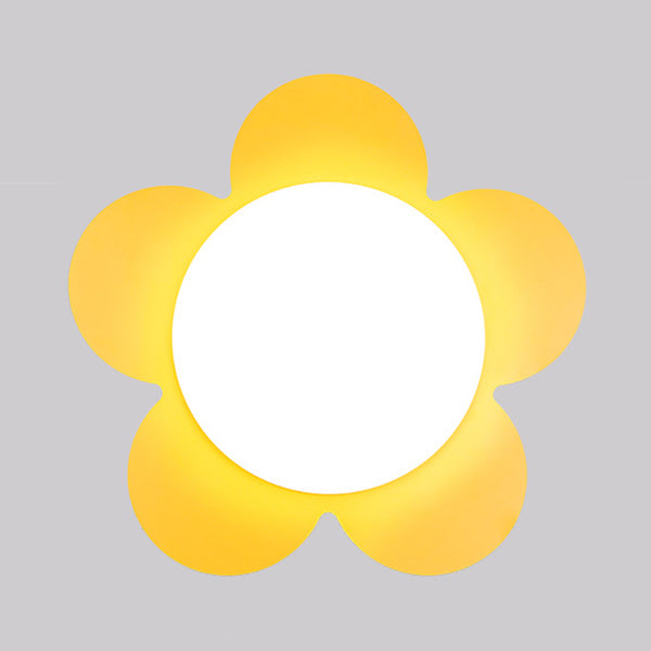 Acrylic Blossom LED Ceiling Mount Light Room Kindergarten Simple Style Modern Ceiling Lamp Yellow Clearhalo 'Ceiling Lights' 'Close To Ceiling Lights' 'Close to ceiling' 'Flush mount' Lighting' 30880
