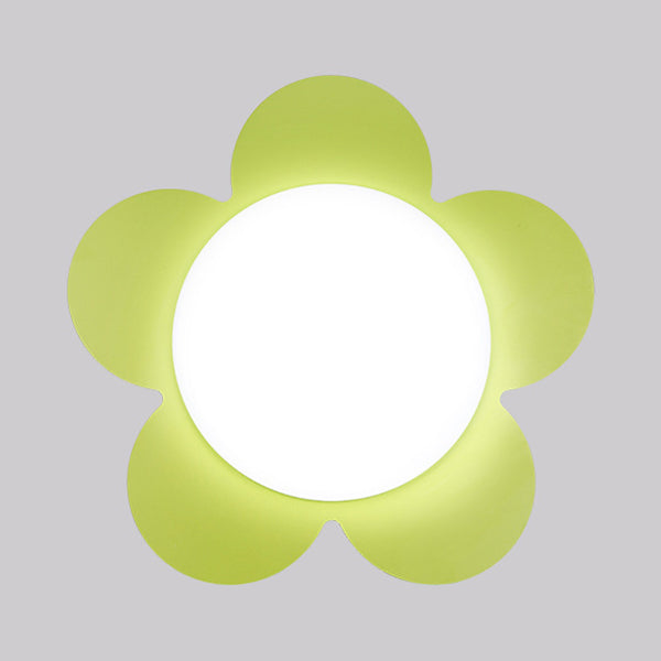 Acrylic Blossom LED Ceiling Mount Light Room Kindergarten Simple Style Modern Ceiling Lamp Green Clearhalo 'Ceiling Lights' 'Close To Ceiling Lights' 'Close to ceiling' 'Flush mount' Lighting' 30881