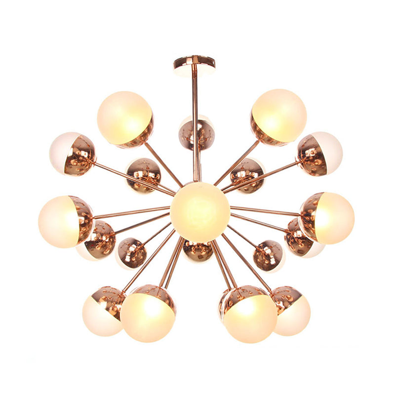 Globe Dining Room Semi Flush Mount White/Clear/Smoke Grey Glass 9/12/15 Lights Contemporary Semi Flush Light in Copper/Chrome/Gold Clearhalo 'Ceiling Lights' 'Close To Ceiling Lights' 'Close to ceiling' 'Glass shade' 'Glass' 'Semi-flushmount' Lighting' 311340