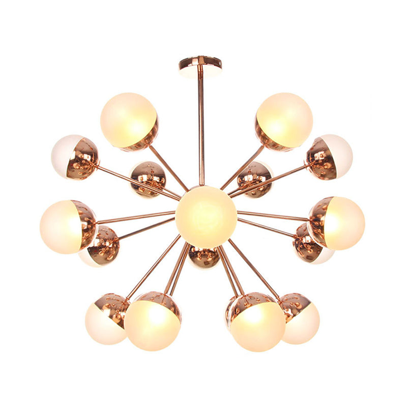 Globe Dining Room Semi Flush Mount White/Clear/Smoke Grey Glass 9/12/15 Lights Contemporary Semi Flush Light in Copper/Chrome/Gold Clearhalo 'Ceiling Lights' 'Close To Ceiling Lights' 'Close to ceiling' 'Glass shade' 'Glass' 'Semi-flushmount' Lighting' 311341
