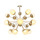 Globe Dining Room Semi Flush Mount White/Clear/Smoke Grey Glass 9/12/15 Lights Contemporary Semi Flush Light in Copper/Chrome/Gold Clearhalo 'Ceiling Lights' 'Close To Ceiling Lights' 'Close to ceiling' 'Glass shade' 'Glass' 'Semi-flushmount' Lighting' 311360