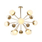 Globe Dining Room Semi Flush Mount White/Clear/Smoke Grey Glass 9/12/15 Lights Contemporary Semi Flush Light in Copper/Chrome/Gold Clearhalo 'Ceiling Lights' 'Close To Ceiling Lights' 'Close to ceiling' 'Glass shade' 'Glass' 'Semi-flushmount' Lighting' 311362