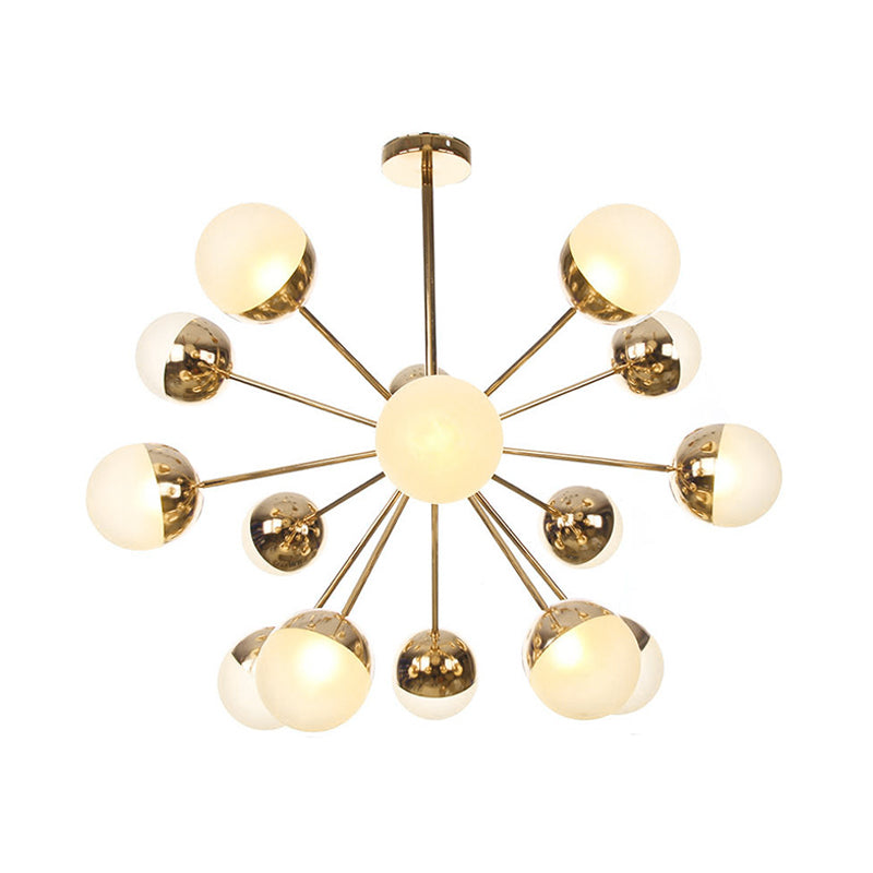 Globe Dining Room Semi Flush Mount White/Clear/Smoke Grey Glass 9/12/15 Lights Contemporary Semi Flush Light in Copper/Chrome/Gold Clearhalo 'Ceiling Lights' 'Close To Ceiling Lights' 'Close to ceiling' 'Glass shade' 'Glass' 'Semi-flushmount' Lighting' 311362