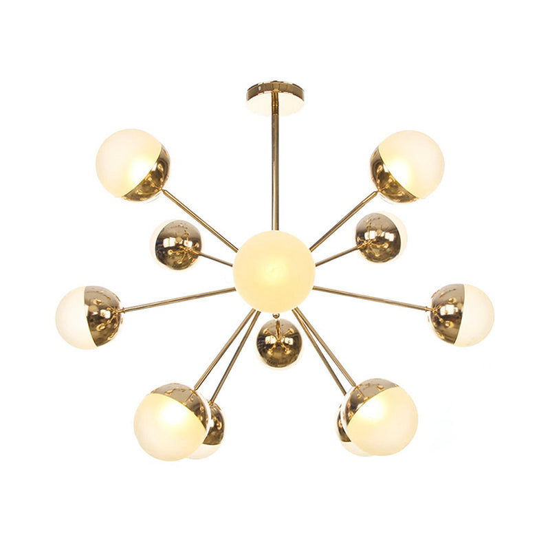 Globe Dining Room Semi Flush Mount White/Clear/Smoke Grey Glass 9/12/15 Lights Contemporary Semi Flush Light in Copper/Chrome/Gold Clearhalo 'Ceiling Lights' 'Close To Ceiling Lights' 'Close to ceiling' 'Glass shade' 'Glass' 'Semi-flushmount' Lighting' 311363