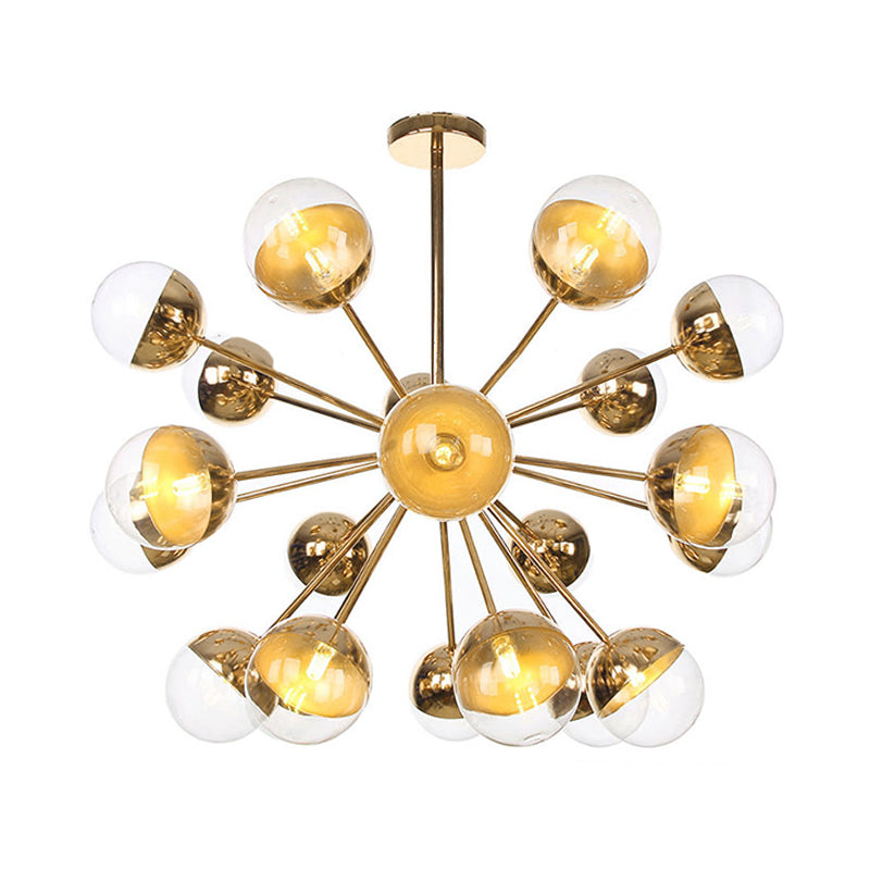 Globe Dining Room Semi Flush Mount White/Clear/Smoke Grey Glass 9/12/15 Lights Contemporary Semi Flush Light in Copper/Chrome/Gold Clearhalo 'Ceiling Lights' 'Close To Ceiling Lights' 'Close to ceiling' 'Glass shade' 'Glass' 'Semi-flushmount' Lighting' 311370