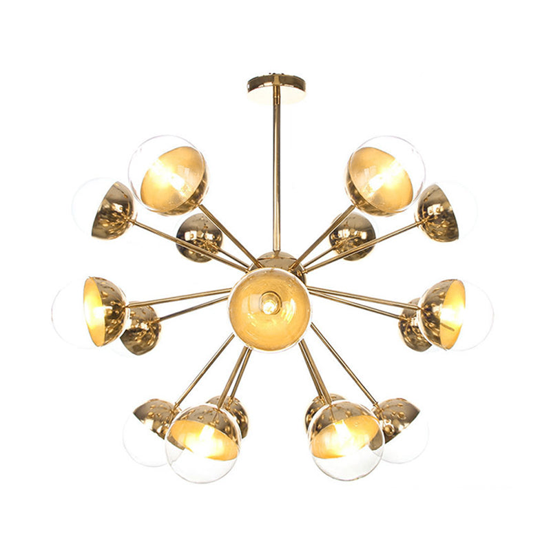 Globe Dining Room Semi Flush Mount White/Clear/Smoke Grey Glass 9/12/15 Lights Contemporary Semi Flush Light in Copper/Chrome/Gold Clearhalo 'Ceiling Lights' 'Close To Ceiling Lights' 'Close to ceiling' 'Glass shade' 'Glass' 'Semi-flushmount' Lighting' 311371