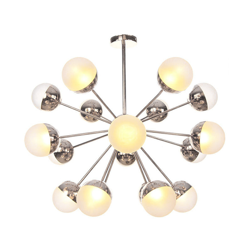 Globe Dining Room Semi Flush Mount White/Clear/Smoke Grey Glass 9/12/15 Lights Contemporary Semi Flush Light in Copper/Chrome/Gold Clearhalo 'Ceiling Lights' 'Close To Ceiling Lights' 'Close to ceiling' 'Glass shade' 'Glass' 'Semi-flushmount' Lighting' 311381