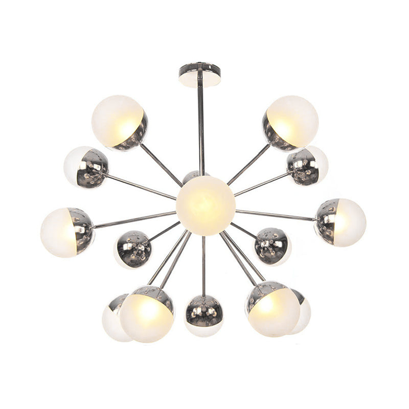 Globe Dining Room Semi Flush Mount White/Clear/Smoke Grey Glass 9/12/15 Lights Contemporary Semi Flush Light in Copper/Chrome/Gold Clearhalo 'Ceiling Lights' 'Close To Ceiling Lights' 'Close to ceiling' 'Glass shade' 'Glass' 'Semi-flushmount' Lighting' 311382