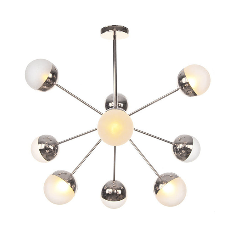 Globe Dining Room Semi Flush Mount White/Clear/Smoke Grey Glass 9/12/15 Lights Contemporary Semi Flush Light in Copper/Chrome/Gold Clearhalo 'Ceiling Lights' 'Close To Ceiling Lights' 'Close to ceiling' 'Glass shade' 'Glass' 'Semi-flushmount' Lighting' 311383