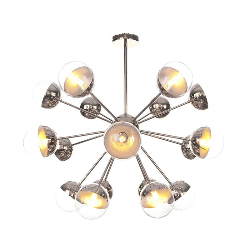 Globe Dining Room Semi Flush Mount White/Clear/Smoke Grey Glass 9/12/15 Lights Contemporary Semi Flush Light in Copper/Chrome/Gold Clearhalo 'Ceiling Lights' 'Close To Ceiling Lights' 'Close to ceiling' 'Glass shade' 'Glass' 'Semi-flushmount' Lighting' 311391