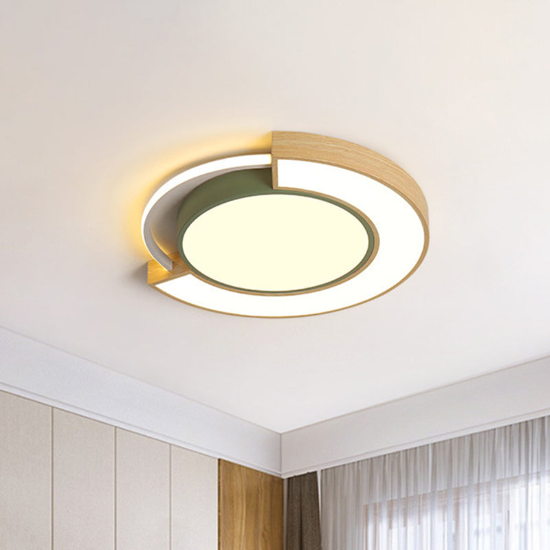 16.5"/20.5" Dia Acrylic Round Flush Mount Fixture Modernist LED Grey/Green Flush Light in White/Warm Light Clearhalo 'Ceiling Lights' 'Close To Ceiling Lights' 'Close to ceiling' 'Flush mount' Lighting' 312656
