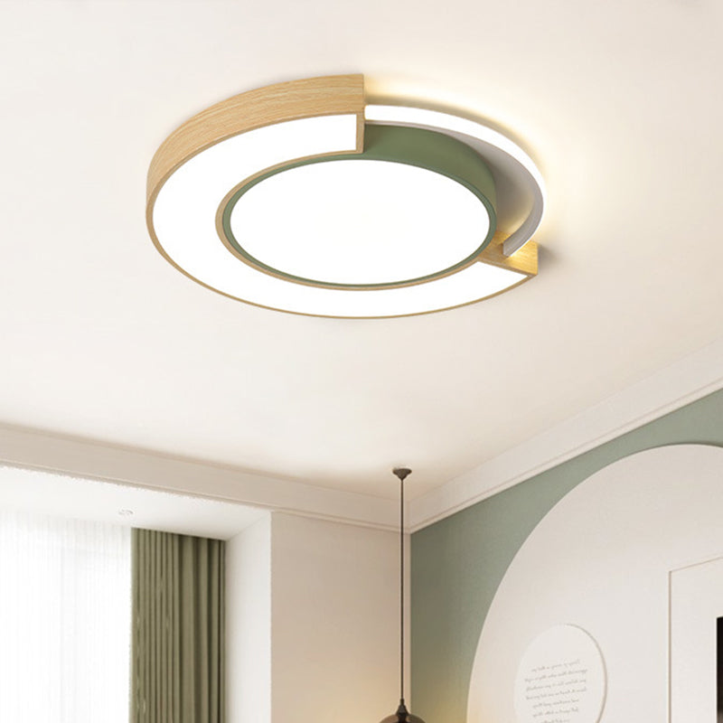 16.5"/20.5" Dia Acrylic Round Flush Mount Fixture Modernist LED Grey/Green Flush Light in White/Warm Light Clearhalo 'Ceiling Lights' 'Close To Ceiling Lights' 'Close to ceiling' 'Flush mount' Lighting' 312657
