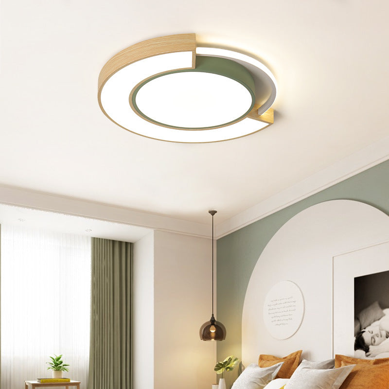 16.5"/20.5" Dia Acrylic Round Flush Mount Fixture Modernist LED Grey/Green Flush Light in White/Warm Light Green Warm Clearhalo 'Ceiling Lights' 'Close To Ceiling Lights' 'Close to ceiling' 'Flush mount' Lighting' 312664