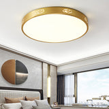 Metal Round Flush Mount Lamp Modern Style LED Gold Ceiling Light Fixture in 3 Color Light, 12"/16"/19.5" Dia Clearhalo 'Ceiling Lights' 'Close To Ceiling Lights' 'Close to ceiling' 'Flush mount' Lighting' 313272