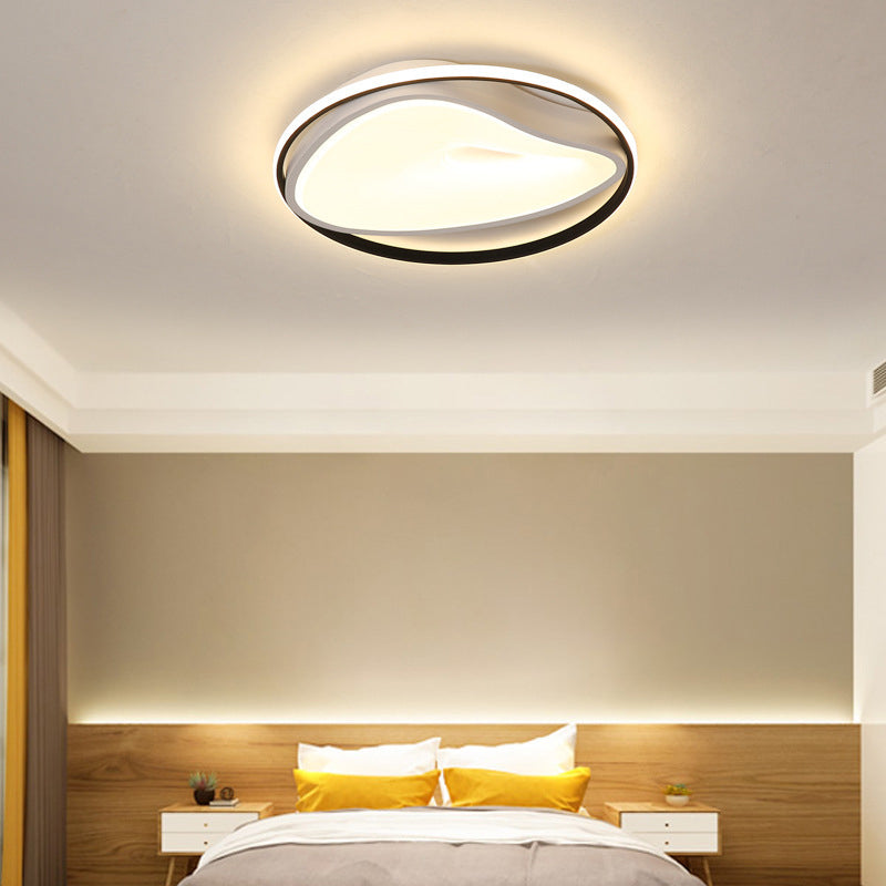 Metal Ring Ceiling Lighting Modernist LED Grey Flush Mount Lamp Fixture with Acrylic Diffuser Grey Clearhalo 'Ceiling Lights' 'Close To Ceiling Lights' 'Close to ceiling' 'Flush mount' Lighting' 313357