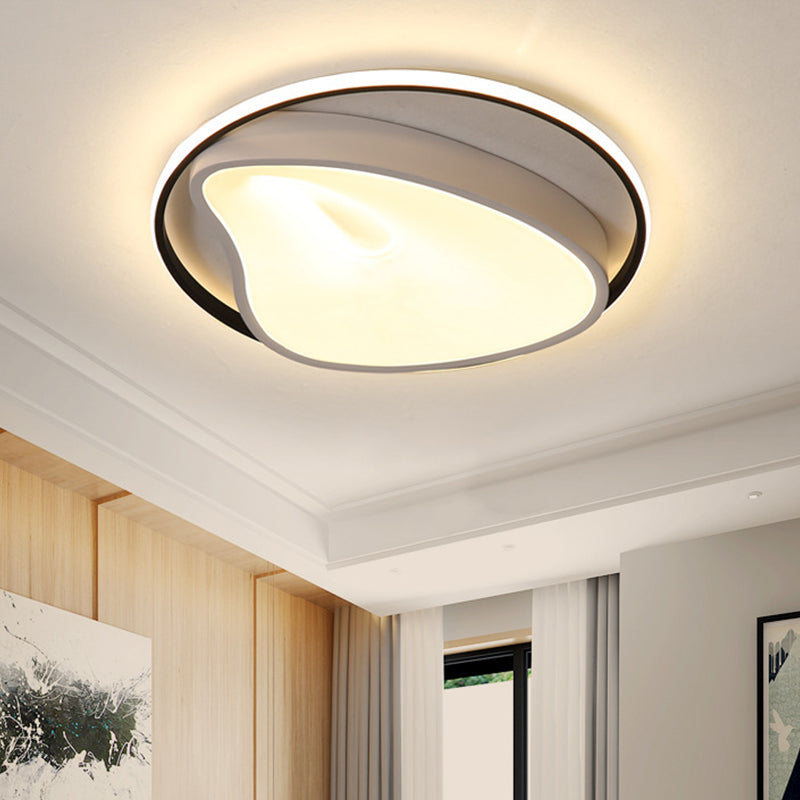 Metal Ring Ceiling Lighting Modernist LED Grey Flush Mount Lamp Fixture with Acrylic Diffuser Clearhalo 'Ceiling Lights' 'Close To Ceiling Lights' 'Close to ceiling' 'Flush mount' Lighting' 313358
