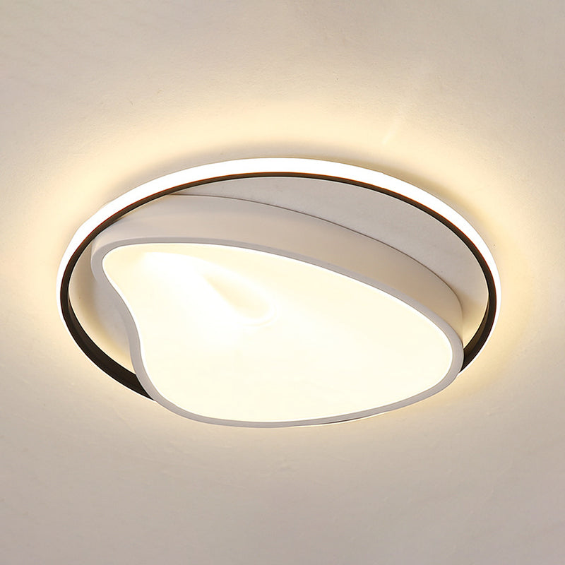 Metal Ring Ceiling Lighting Modernist LED Grey Flush Mount Lamp Fixture with Acrylic Diffuser Clearhalo 'Ceiling Lights' 'Close To Ceiling Lights' 'Close to ceiling' 'Flush mount' Lighting' 313359