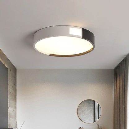 Modern Round Flush Ceiling Light Fixture Metal LED Bedroom Flush Mount Lamp in Black and White, 16"/19.5"/23.5" Wide Black-White Clearhalo 'Ceiling Lights' 'Close To Ceiling Lights' 'Close to ceiling' 'Flush mount' Lighting' 313649