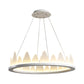 White Circular Chandelier Light Nordic Style LED Flaky Acrylic Hanging Lamp in Warm/White Light, 19.5"/23.5" Wide Clearhalo 'Ceiling Lights' 'Chandeliers' 'Modern Chandeliers' 'Modern' Lighting' 313675