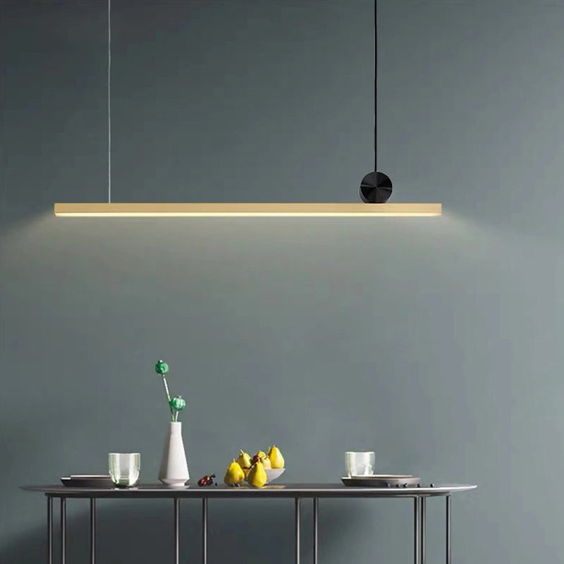 Gold Finish Linear Pendant Lighting Minimalist 34.5"/46.5" Wide LED Acrylic over Island Lighting Clearhalo 'Ceiling Lights' 'Island Lights' Lighting' 313677