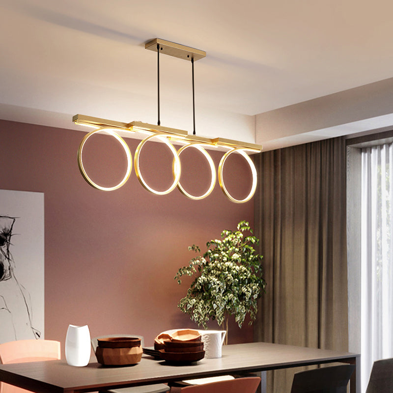 Circular Acrylic Chandelier Pendant Modernist LED Black/Gold Ceiling Lamp Kit in White/3 Color Light Clearhalo 'Ceiling Lights' 'Chandeliers' 'Modern Chandeliers' 'Modern' Lighting' 313703