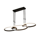 Black/Gold Finish 3/4-Ring Chandelier Pendant Modern Stylish LED Metallic Hanging Ceiling Lamp Clearhalo 'Ceiling Lights' 'Chandeliers' 'Modern Chandeliers' 'Modern' Lighting' 313707