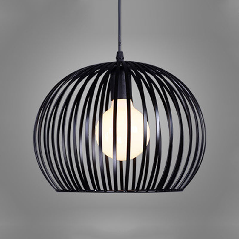 Spherical Hanging Lighting Contemporary Metal 7"/12"/14" Wide 1 Head Black/White Ceiling Suspension Lamp Clearhalo 'Ceiling Lights' 'Modern Pendants' 'Modern' 'Pendant Lights' 'Pendants' Lighting' 313736