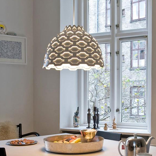 1 Head Restaurant Hanging Lamp Nordic 1 Head Pendant Light Fixture with Bowl Metal Shade Clearhalo 'Ceiling Lights' 'Modern Pendants' 'Modern' 'Pendant Lights' 'Pendants' Lighting' 313742
