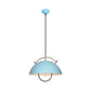 Metal Bowl Down Lighting Macaron 1 Head Blue/White/Khaki Hanging Ceiling Light with Handle Clearhalo 'Ceiling Lights' 'Modern Pendants' 'Modern' 'Pendant Lights' 'Pendants' Lighting' 313901