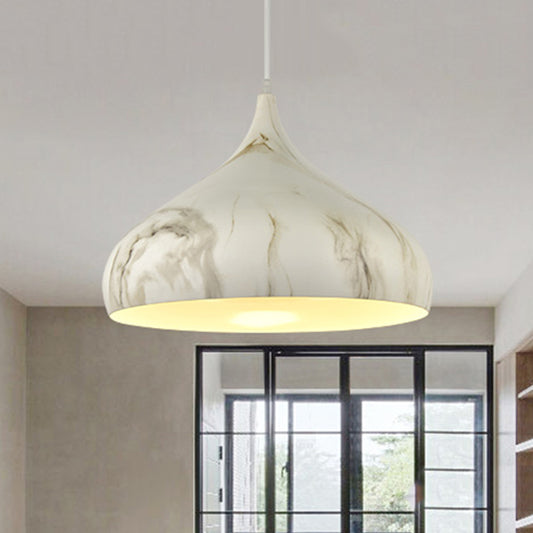 Dome Down Lighting Nordic Metal 1 Head Ivory Ceiling Hanging Light for Dining Room, 9.5"/12.5" Wide Ivory Clearhalo 'Ceiling Lights' 'Modern Pendants' 'Modern' 'Pendant Lights' 'Pendants' Lighting' 313937