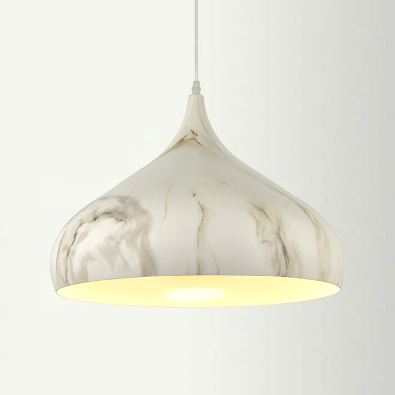 Dome Down Lighting Nordic Metal 1 Head Ivory Ceiling Hanging Light for Dining Room, 9.5"/12.5" Wide Clearhalo 'Ceiling Lights' 'Modern Pendants' 'Modern' 'Pendant Lights' 'Pendants' Lighting' 313938